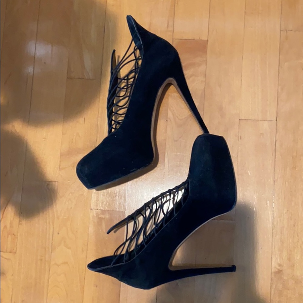 Brian Atwood suede platform heels